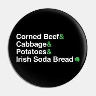 Helvetica St. Paddy's Day Food Pin