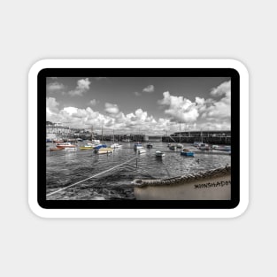 Mousehole Harbour, Cornwall, England, Selective Colouring Magnet