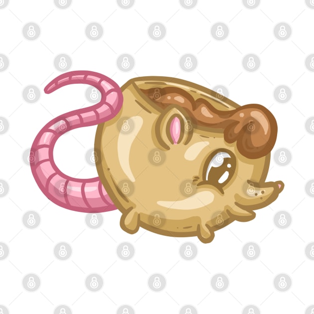 Cute Baby Rat Coffee Cup Cartoon Illustration by Squeeb Creative