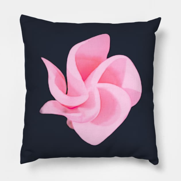 Frangipani bloom in pink Pillow by FlossOrFi