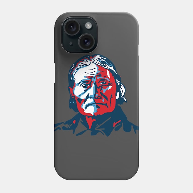 Geronimo Apache Native American Indian Warrior Hero Arizona Colored Silhouette Southwest America Phone Case by twizzler3b