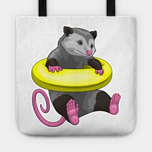 Opossum Swimming Lifebuoy Tote