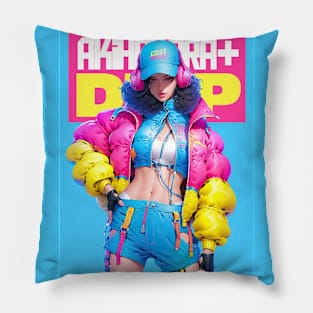 AKIBA DRIP - 🩵🟡🩷「 ✦ DOWN JACKET GIRL✦ 」🩵🟡🩷 ANIME MANGA NEWERA ART Pillow