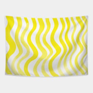 Wavy lines - lemon yellow Tapestry