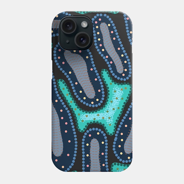 Blue aboriginal Phone Case by Pacesyte