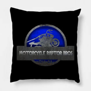 motorcycle raptor bros"Jurrasic world" Pillow