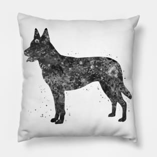 dutch shepherd dog black and white Pillow