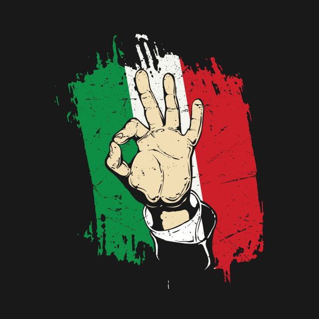 Italian Hand Gesture Sing Language Funny Italy Flag Vintage by GShow