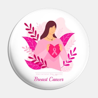 In October We Wear Pink Breast Cancer Awareness Survivor Pin