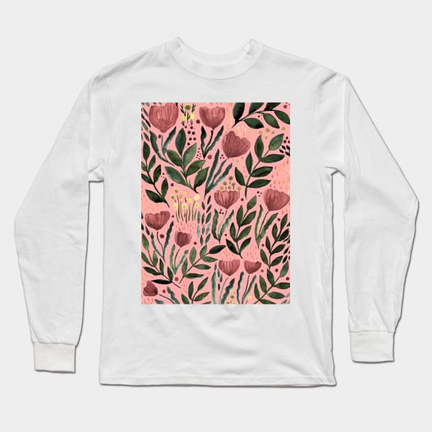 Floral Crew Neck T-shirt - Dusty Rose Floral