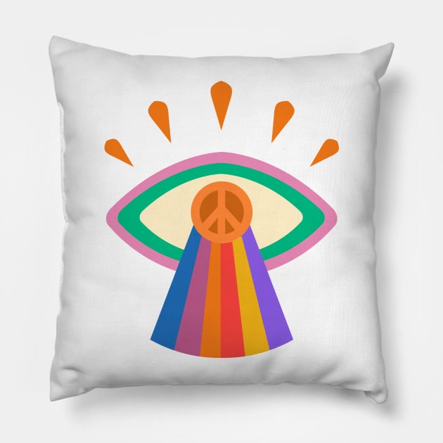 hippie peace Pillow by Dandzo