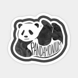 Pandamonium - funny pun Magnet