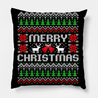 Ugly Christmas sweater Merry Christmas Pillow