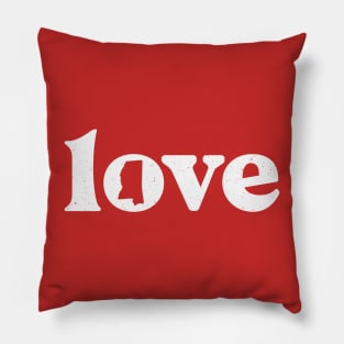 Retro Love Mississippi State Outline // Mississippi State Pride Pillow