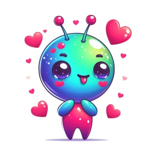 Very cute alien with hearts T-Shirt
