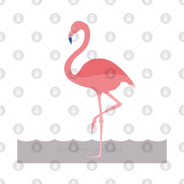 PINK FLAMINGO WADING by JeanGregoryEvans1