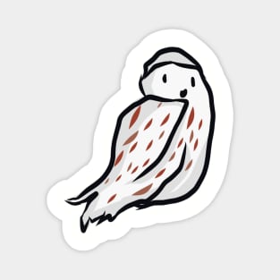 Winter snowy owl individual sticker Magnet