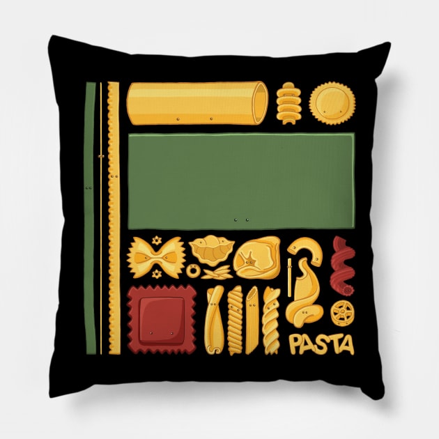 Pasta Mondrian Pillow by chayground