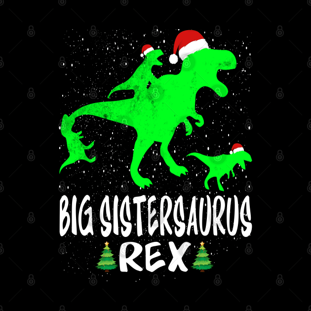 Big Sister T Rex Matching Family Christmas Dinosau by intelus