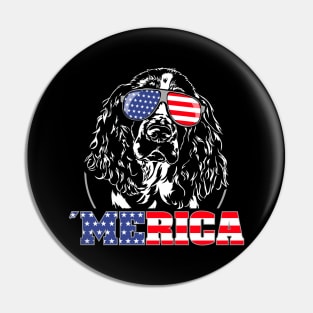 Proud Springer Spaniel American Flag Merica dog Pin