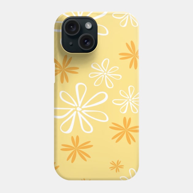 white and brown floral pattern Phone Case by designnas2