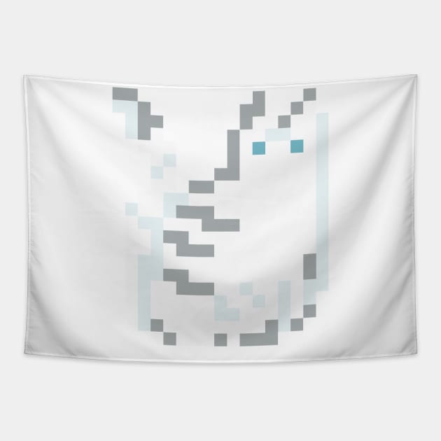 Cat Pixel Art - White Tapestry by Uwaki