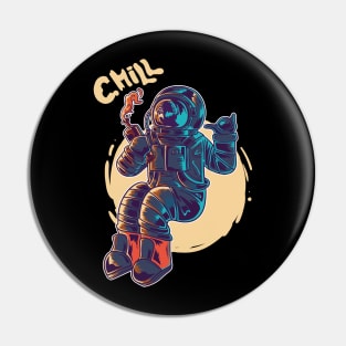 astronaut chill drinking Pin