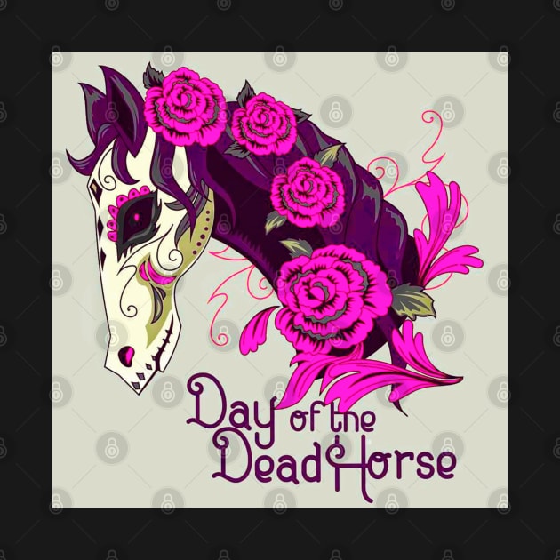 Horse Face illustration with sugar Skull by TheSkullArmy