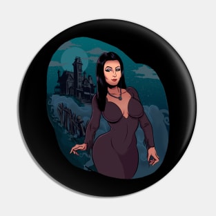 Morticia Addams Pin