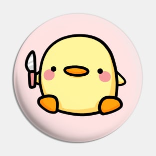 Duck with a knife Pin