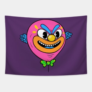 Colorful Balloonface Clownhead Tapestry