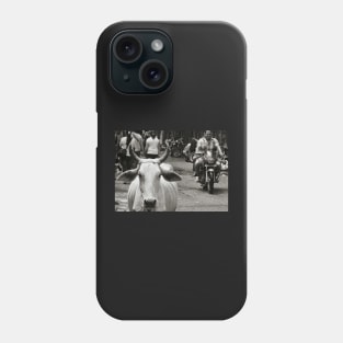 Cows Black white retro Street Photography Phone Case