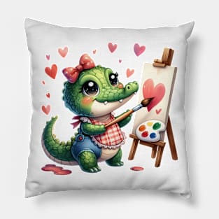 Valentine Love Crocodile Pillow