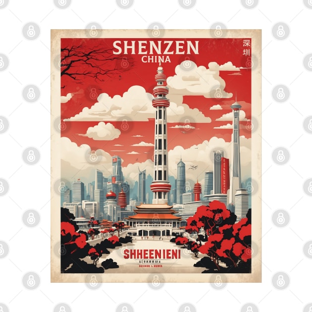 Shenzen China Vintage Poster Tourism by TravelersGems