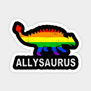 Allysaurus Ally Gay Pride Dinosaur Magnet