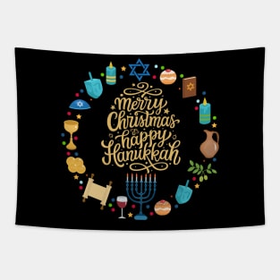 Happy Hanukkah Jewish Merry Christmas Women Men Kids Cute Tapestry