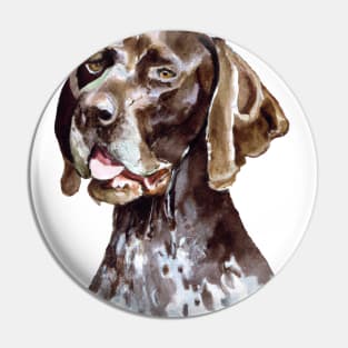 German Shorthaired Pointer Watercolor - Gift For Dog Lovers Pin