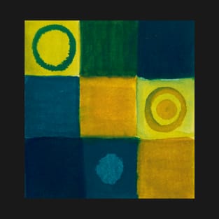 Checkers and Circles in Teal and Yellow T-Shirt