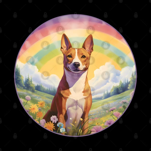 Basenji Memorial Rainbow Bridge Colorful Dog Art by Sports Stars ⭐⭐⭐⭐⭐