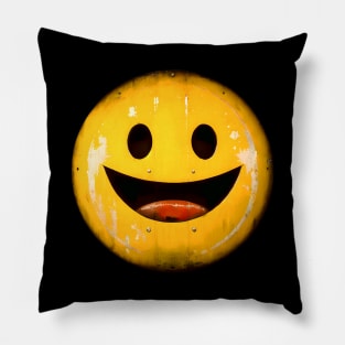 Retro Metal Open Smiley Face 01 Pillow