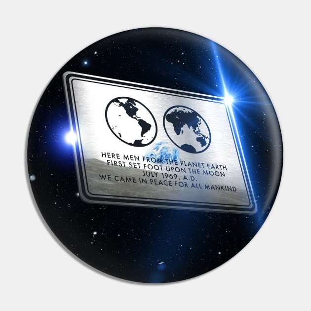 Apollo 11 metal plaque, 3D Pin by Synthwave1950