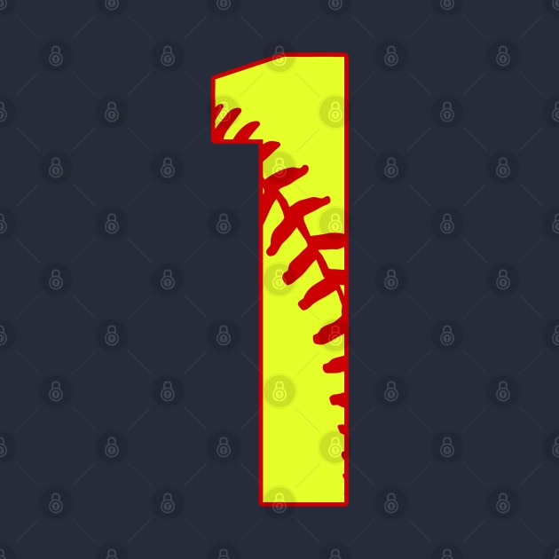 Fastpitch Softball Number 1 #1 Softball Shirt Jersey Favorite Player Biggest Fan by TeeCreations