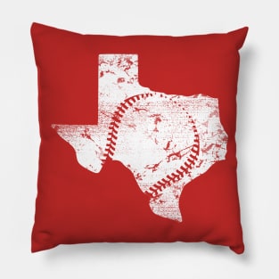 Texas State with Baseball Strings Pillow