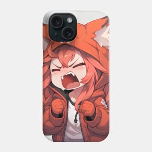 chibi scream angry fox girl Phone Case