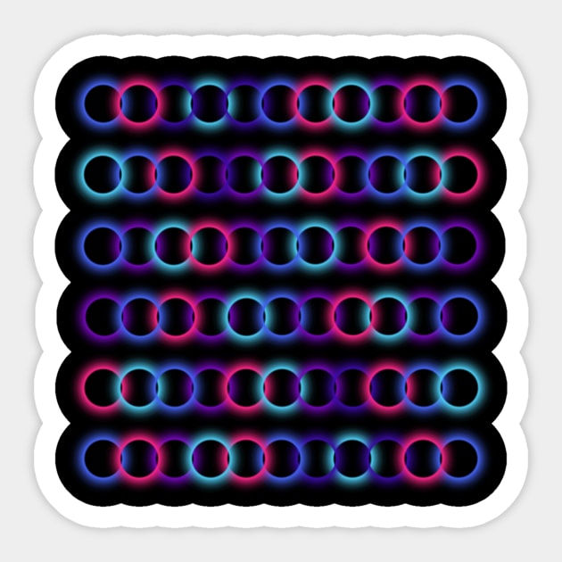 Space Orbital Chain Pattern Neon Colors Sticker TeePublic