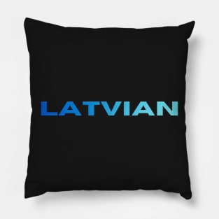 Blue latvian typography print Pillow