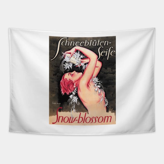 SCHNEEBLUTEN SEIFE Snow Blossom Soap Vintage German Advertisement Tapestry by vintageposters