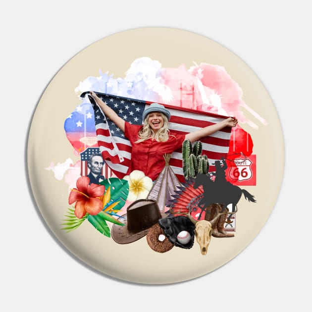 USA College Concept Pin by Mako Design 