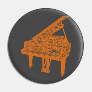 Piano Playing - Orange Ink! Pin