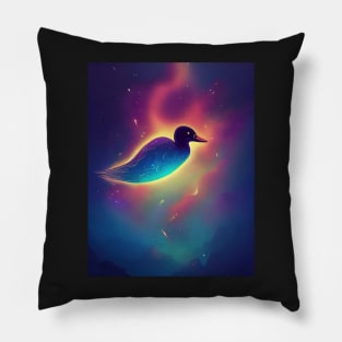 Duck swimming in space Pillow
